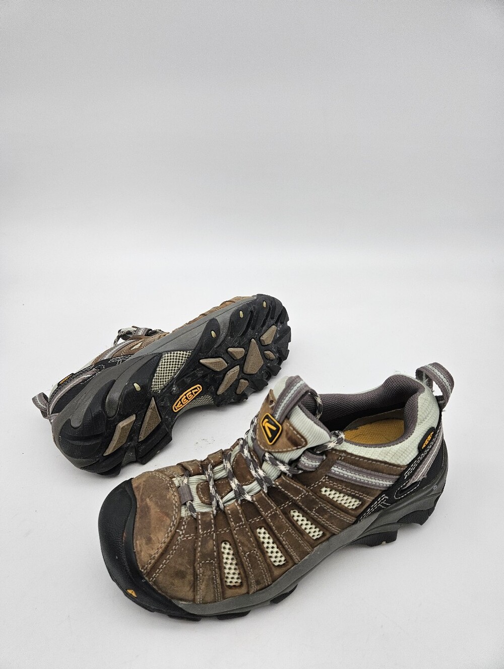 Keen Utility Flint Low Steel Toe Work Shoes Womens Size 7.5 Drizzle Surf Spray